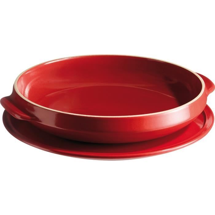 Set Tarte Tatin ceramique rouge Emile Henry 30 cm