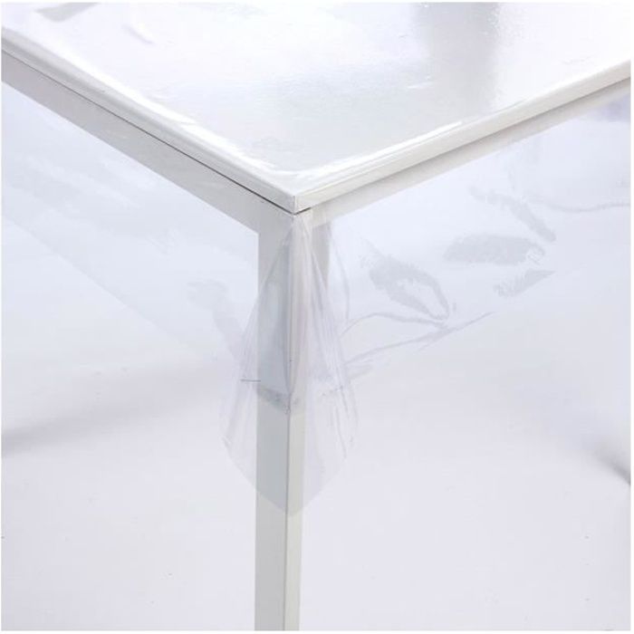 Blanc En Relief carrés PVC Nappe Vinyle Toile Cirée Cuisine Table de salle à manger