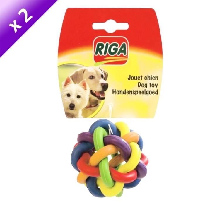 RIGA Lot de 2 Sphères caoutchoucs PM pour chien