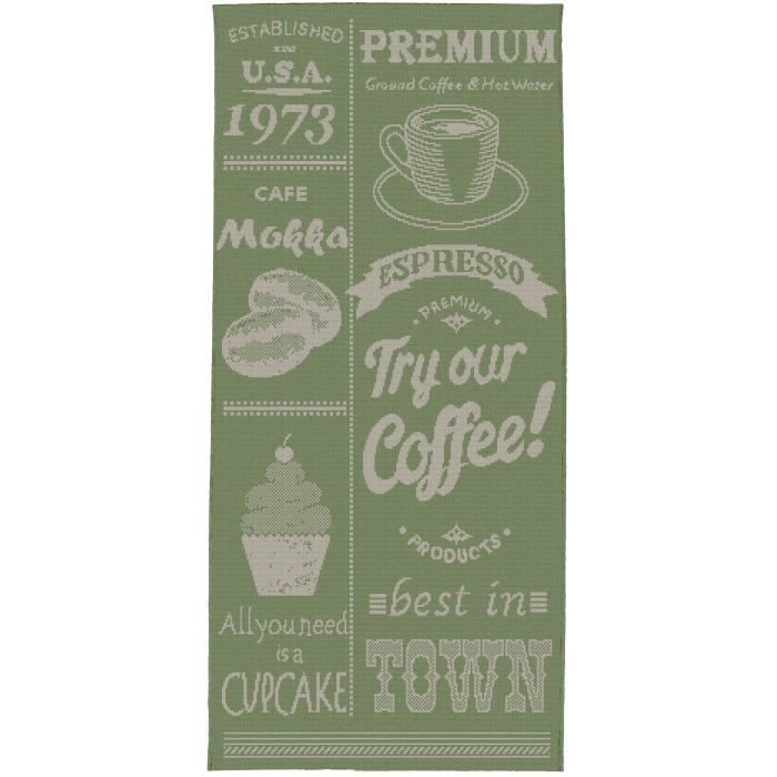 CARLTON Tapis de cuisine 67x140cm Vert jungle & Laine