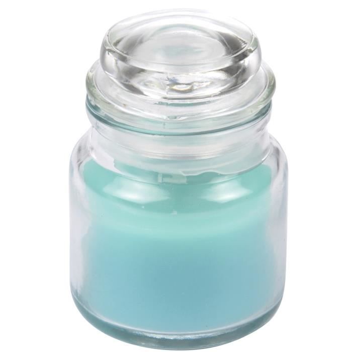 Bougie parfumée en bocal - Ø 6 x H 9 cm - Parfum : eucalyptus
