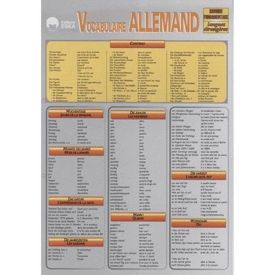 Vocabulaire Allemand - 