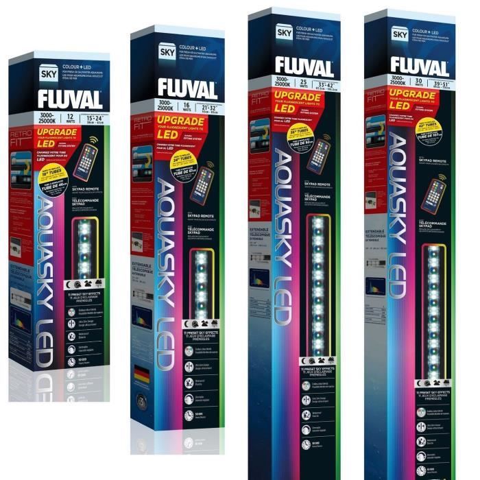 FLUVAL Rampe d'éclairage Galerie LED Aquasky - 53 à 83 cm - Pour aquarium