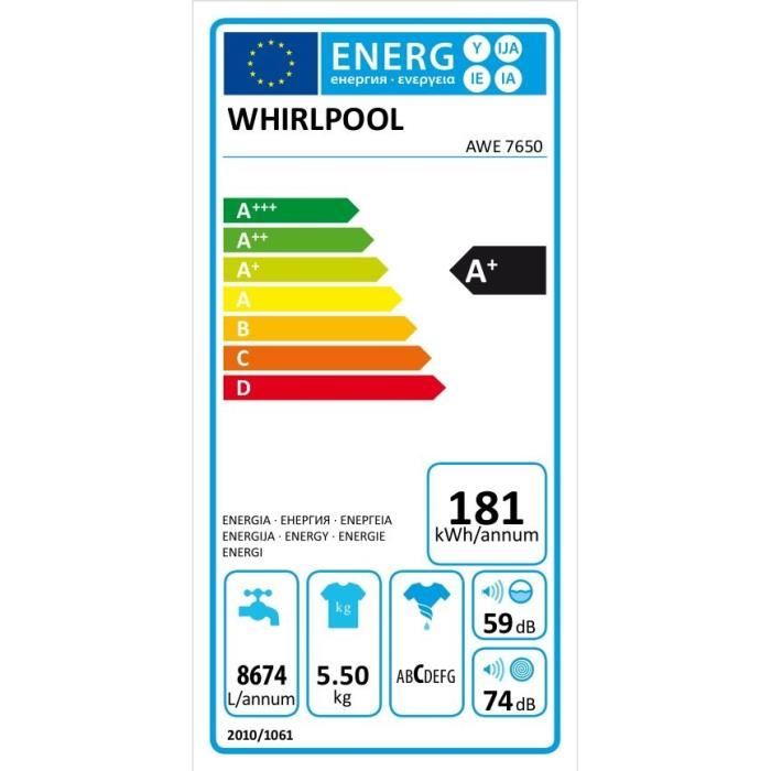  AWE7650 - Lave linge top - 5,5 kg - 1100 trs1