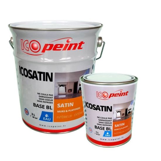 Peinture Satin Murale A Leau Lessivable Icosatin Acrylique Gris