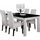 Table à Manger+4 chaises ROMA Blanc-Noir L 190 cm