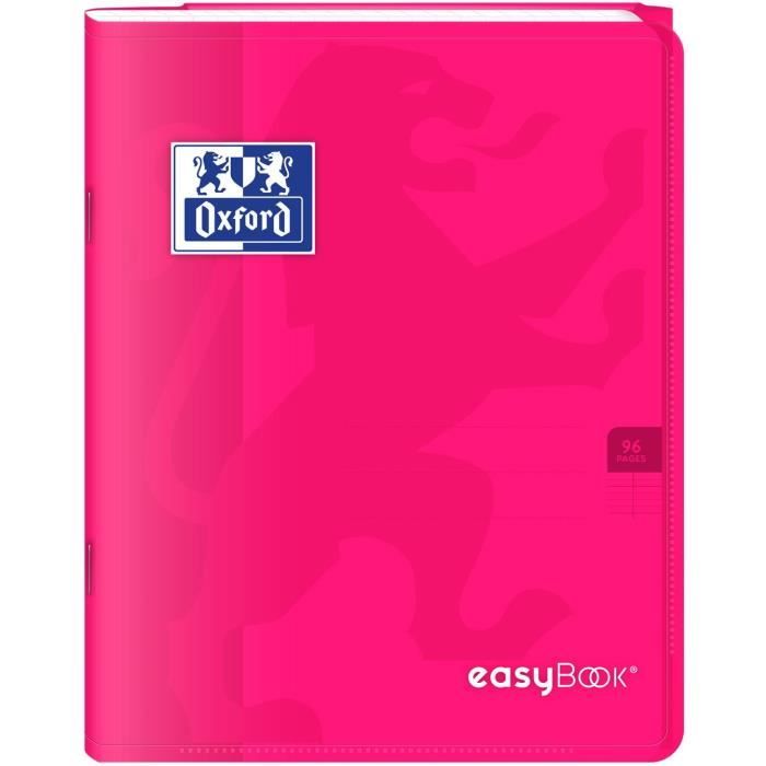 OXFORD Cahier Easybook agrafé - 17 x 22 cm - 96p seyès - 90g - Rose