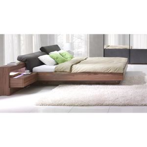 Lit 160x200 avec sommier et matelas chevet - Achat / Vente ...