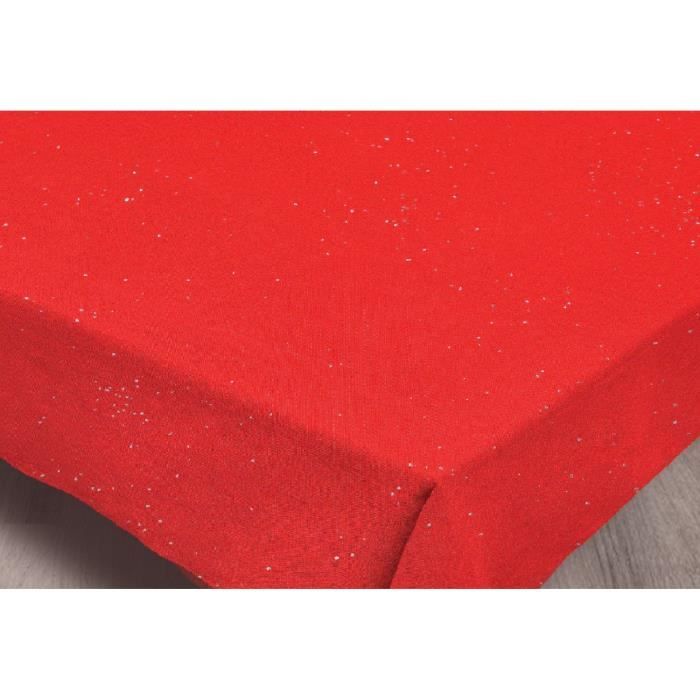SOLEIL D'OCRE Nappe de table STRASS 180x180 cm - Rouge