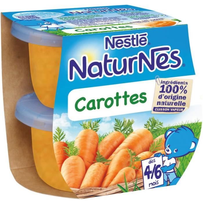 NESTLE Naturnes Carottes 2x130 g Des 46 mois