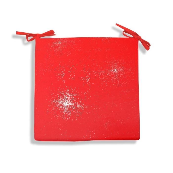 SOLEIL D'OCRE Dessus de chaise STRASS 40x40 cm - Rouge