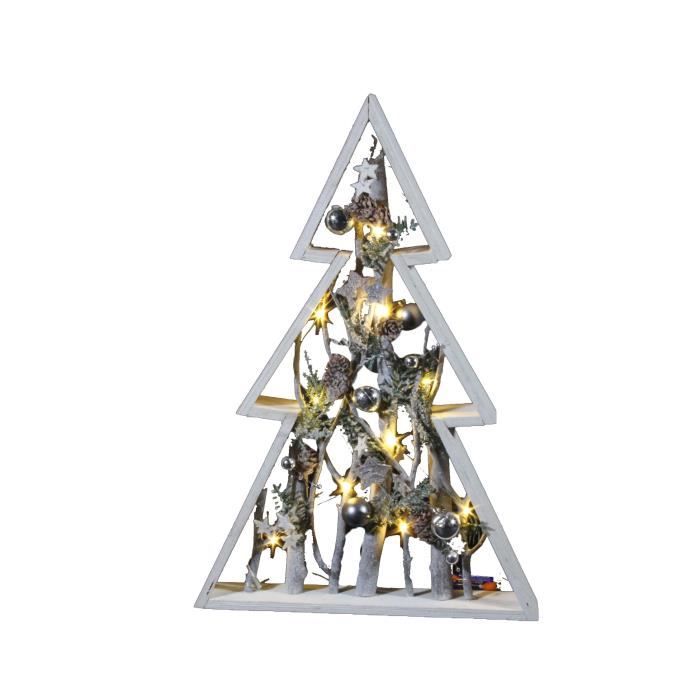 Sapin de Noël naturel lumineux Blanc 10 LED 50 cm - Achat / Vente sapin
