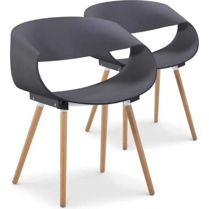 lot de 2 chaises scandinaves design zenata gris - achat / vente