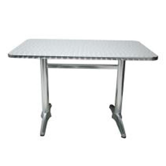 table jardin en aluminium avec plateau en acier coloris alu - dim