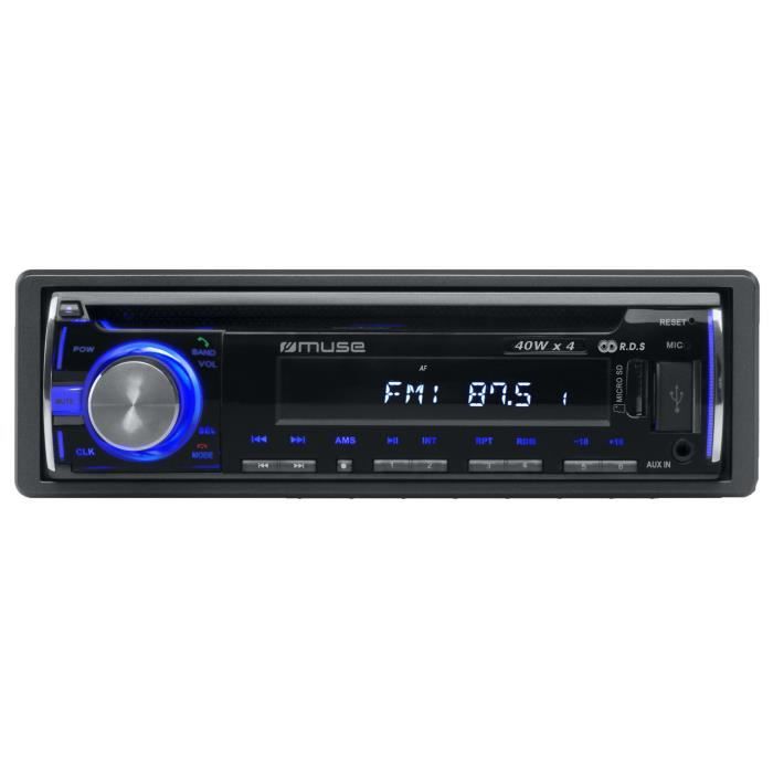 MUSE Autoradio M-1229 BT Lecteur CD MP3 ID3 TAG Bluetooth Tuner PLL FM RDS USB Lecteur Carte AUX 4 x 40 W