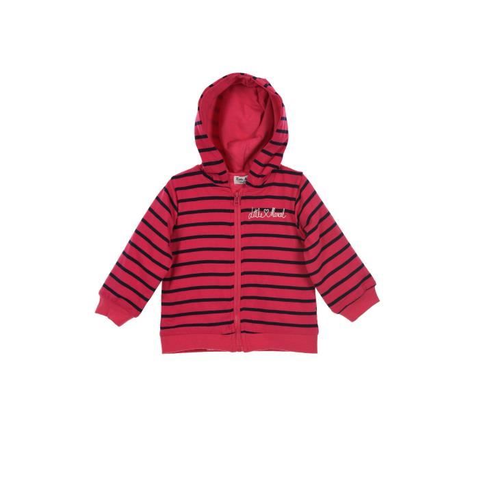 LITTLE MARCEL Cardigan Zippé Rose Fuchsia Bébé Fille