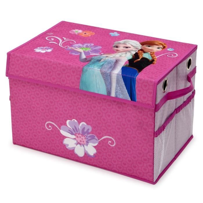 LA REINE DES NEIGES - Coffre à Jouets Enfant Pliable - Tissu - Rose