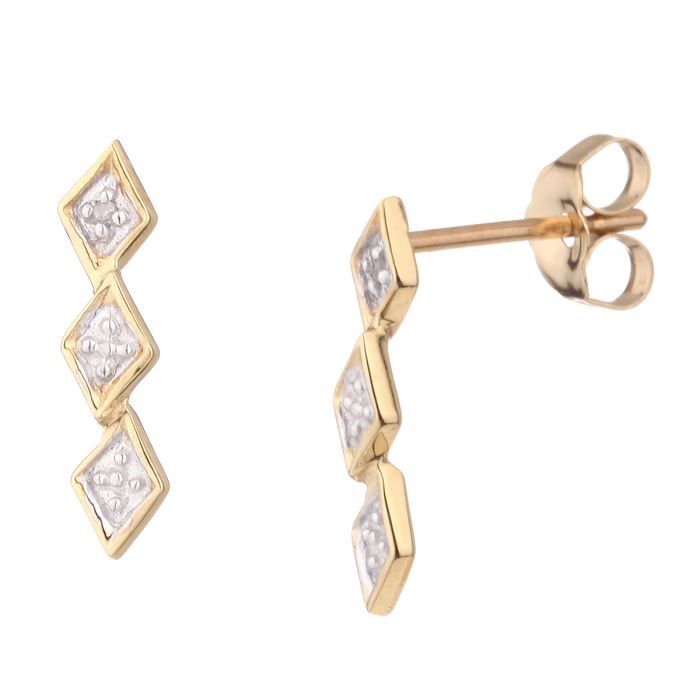 MONTE CARLO STAR Boucles d'oreilles pendantes Or jaune 375° et Diamants Femme