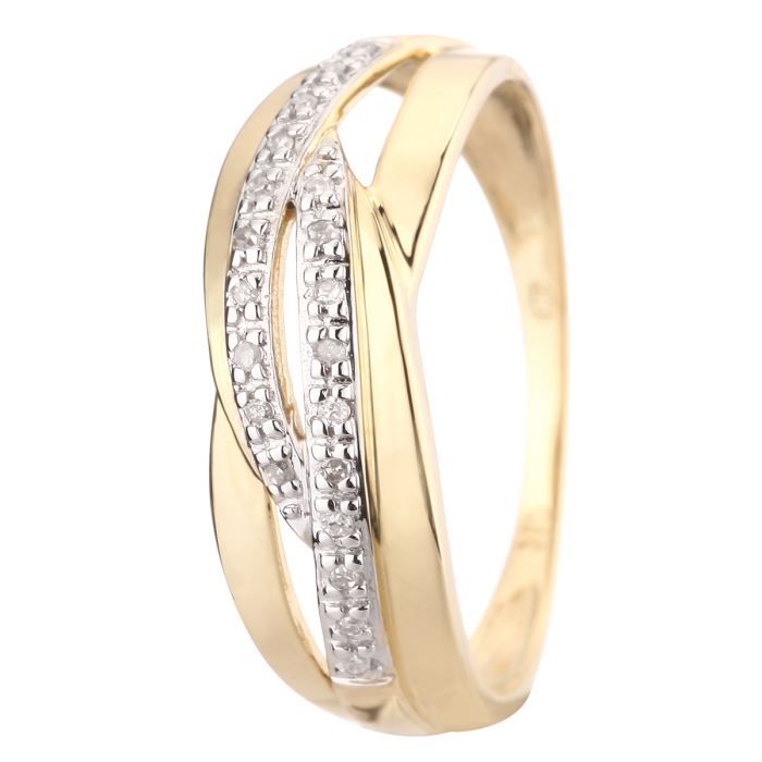 MONTE CARLO STAR Bague Or Jaune 375° et Diamant
