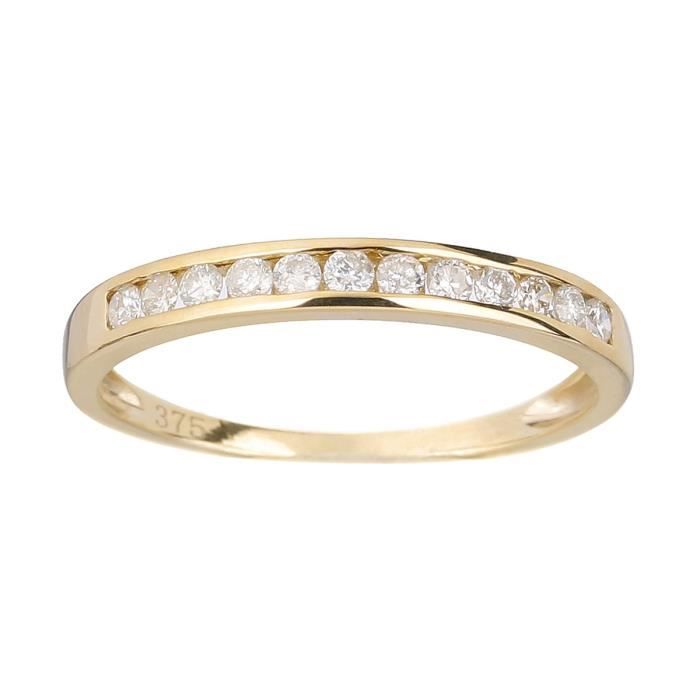 MONTE CARLO STAR Demi-alliance Or Jaune 375° et Diamants HSI 0,25 ct Femme