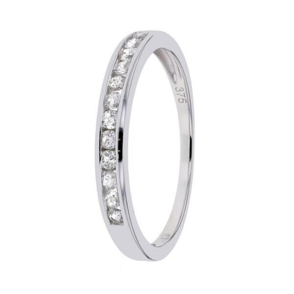 MONTE CARLO STAR Demi-alliance Or Blanc 375° et Diamants HSI 0,25 ct Femme