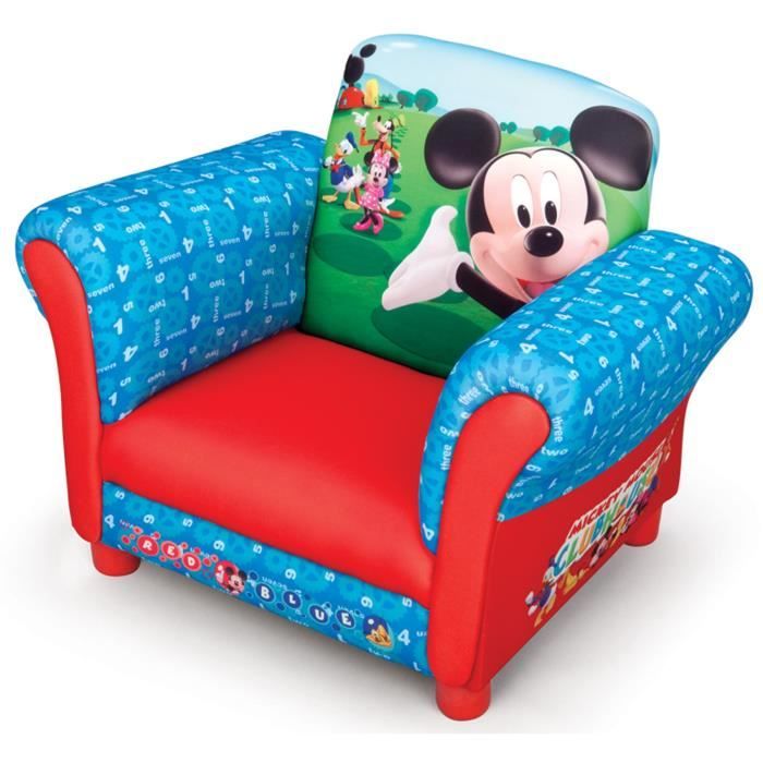 MICKEY - Fauteuil Chesterfield Enfant - Bleu et Rouge