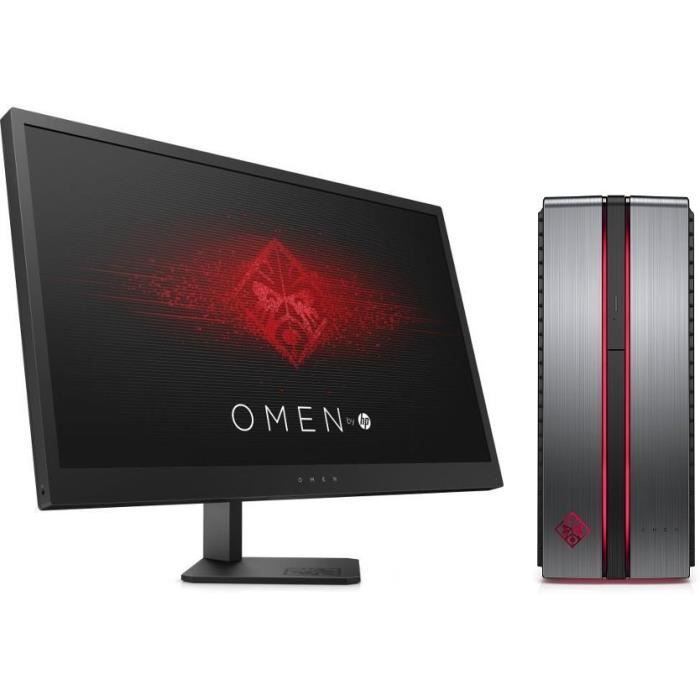 HP Omen 870-209nf - RAM 8Go - Intel Core i7-7700 - NVIDIA GeForce GTX 1060 - Stockage 128Go SSD + 1To + Ecran Omen 25\