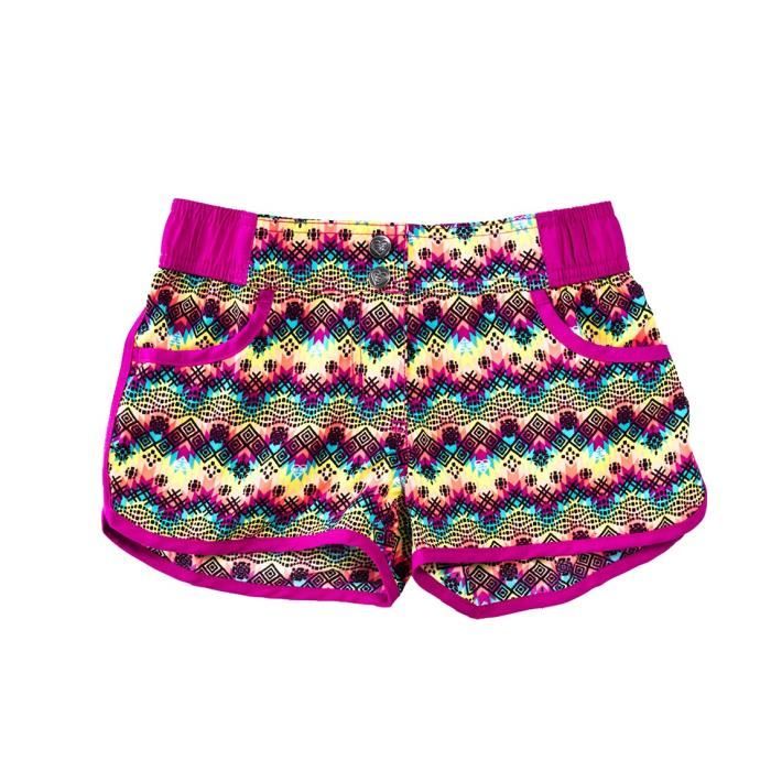 FREEGUN - Boardshort Court Miss Freegun Noir Imprimé Géométrique pour Fille