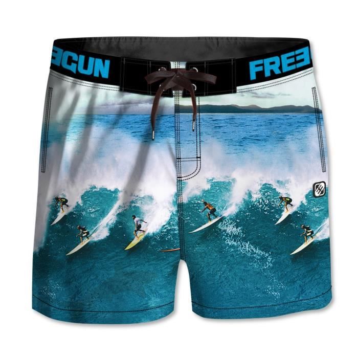 FREEGUN - Boardshort Court à Motifs Surf pour Garçon