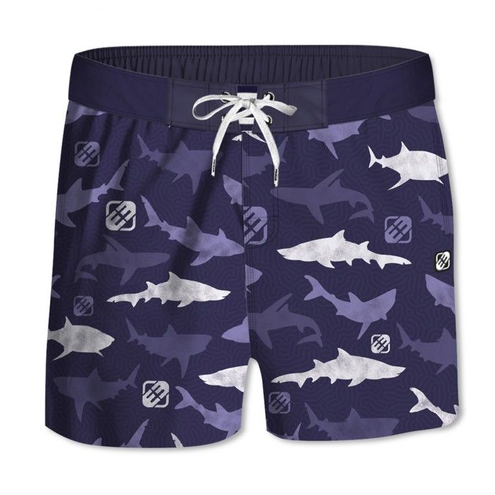 FREEGUN - Boardshort Court Bleu Imprimé Requin pour Garçon