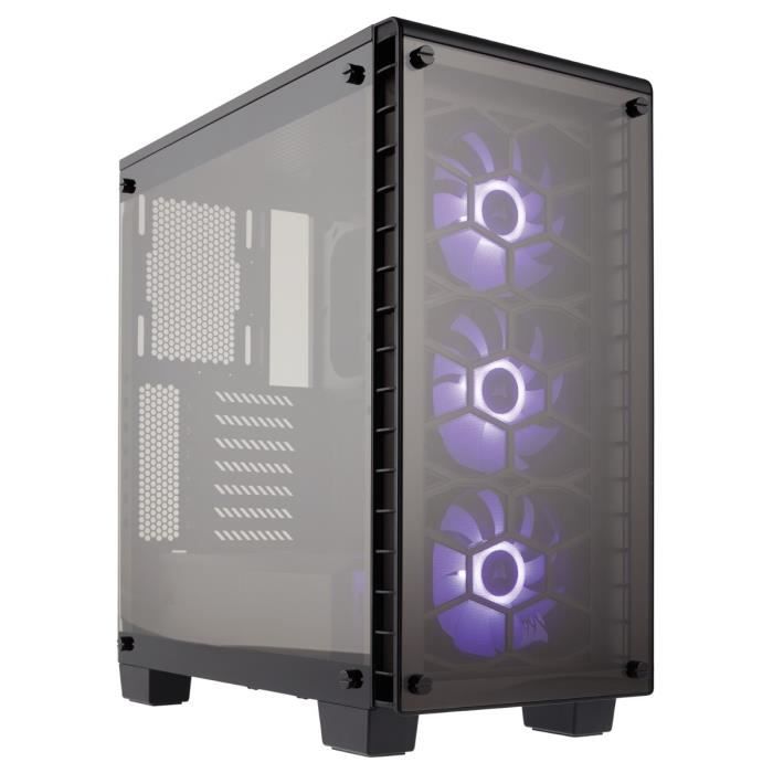 Corsair Boîtier PC Crystal 460X - Noir - Moyen Tour - Fenêtre en verre trempé