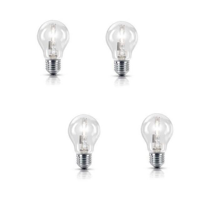 PHILIPS Lot de 4 ampoules halogène standard E27 105 W équivalent à 140 W