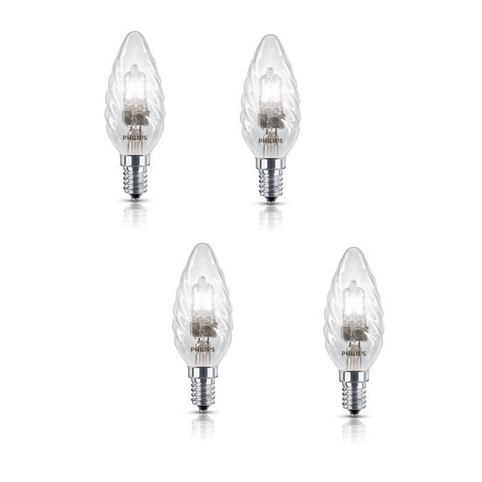 PHILIPS Lot de 4 ampoules Ecohalo E14 42 W équivalent à 55 W