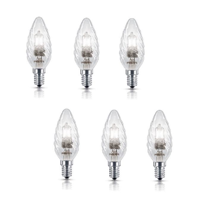 PHILIPS Lot de 6 ampoules Ecohalo E14 42 W équivalent à 55 W