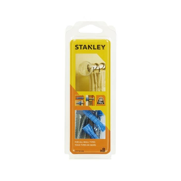 STANLEY Kit multi-matériaux pour tringle à rideaux et store STF78109-XJ