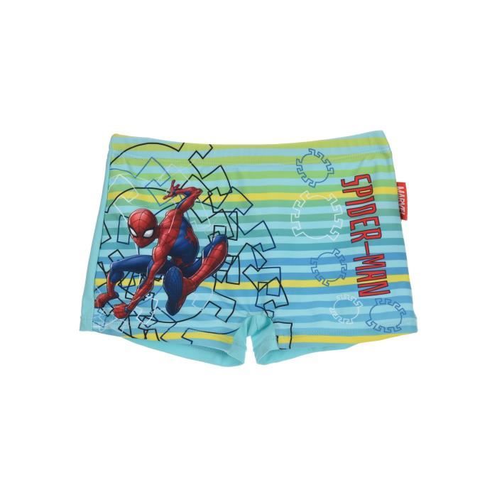 SPIDERMAN Maillot de Bain Boxer Jaune Sérigraphié Enfant Garçon