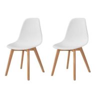 CHAISE SACHA Lot de 2 chaises de salle à manger blanc - P CHAISE SACHA Lot de 2 chaises de salle à manger blanc - P