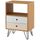 COLETTE Table d'appoint vintage décor chêne et imp