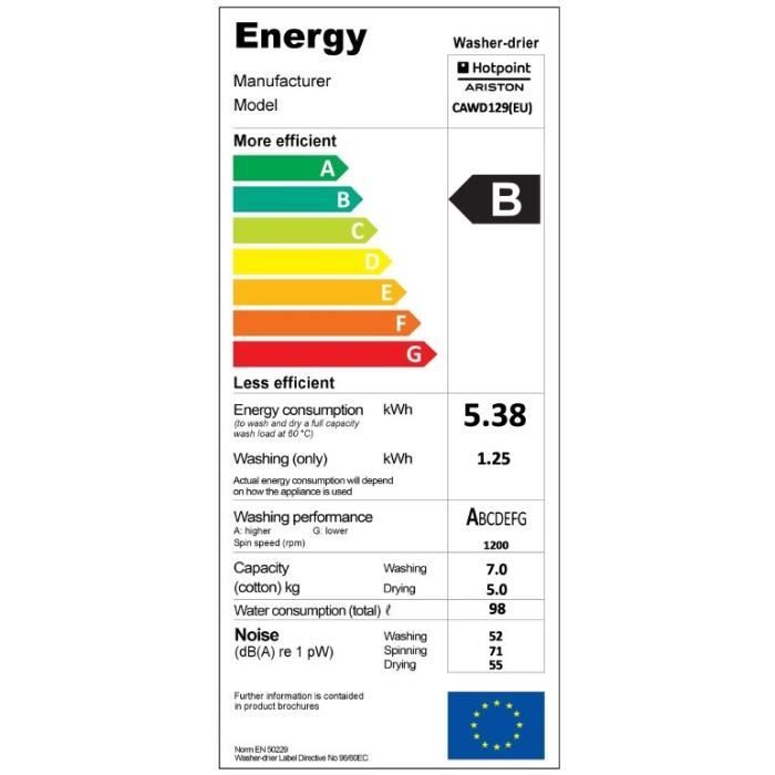  CAWD 129 EU - Lave linge séchant encastrable1