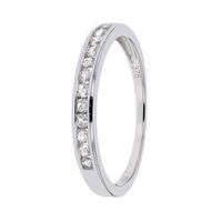 ALLIANCE - SOLITAIRE MONTE CARLO STAR Demi-alliance Or Blanc 375° et Di ALLIANCE - SOLITAIRE MONTE CARLO STAR Demi-alliance Or Blanc 375° et Di