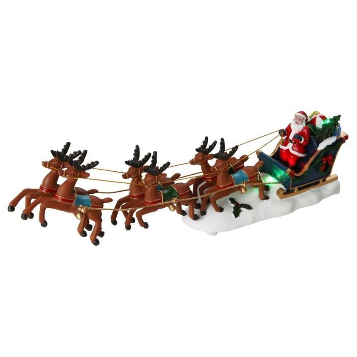 Coloriage du traîneau du Père Noël avec ses rennes volant Coloriage du traîneau du Père Noël avec ses rennes volant