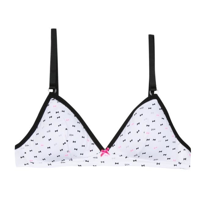 DIM Soutien-gorge Blanc et noir Enfant Fille