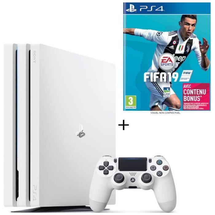 Pack PS4 Pro 1 To Blanche + FIFA 19