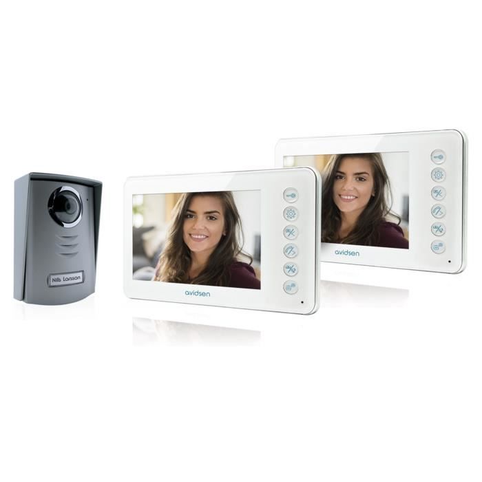 AVIDSEN Visiophone 2 fils Ylva avec 2 écrans LCD couleur ultra plat 4,3 pouces