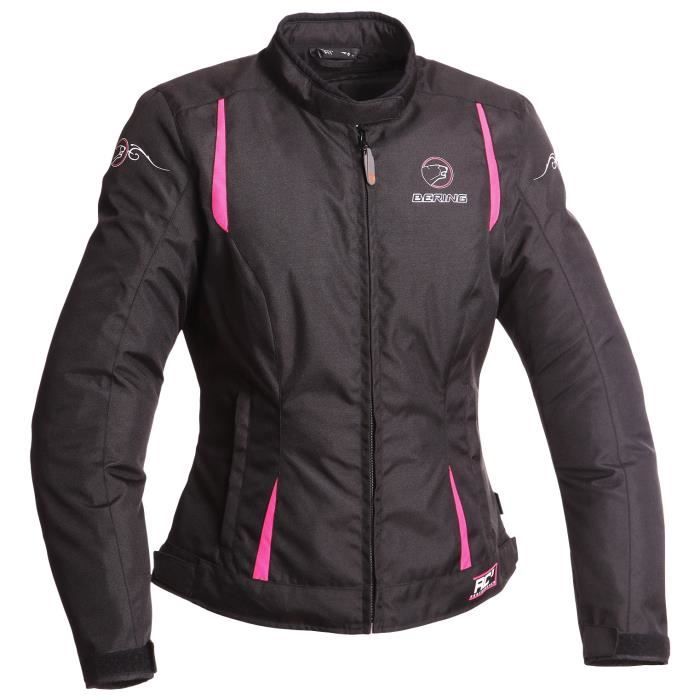 BERING Blouson Moto Lady Anika Noir et Fushia