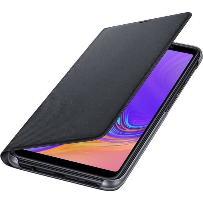 coque ORIGINAL SAMSUNG FLIP LIVRO / portefeuille EF-WA750 SAMSUNG GALAXY A7 2018 - couleur:noir