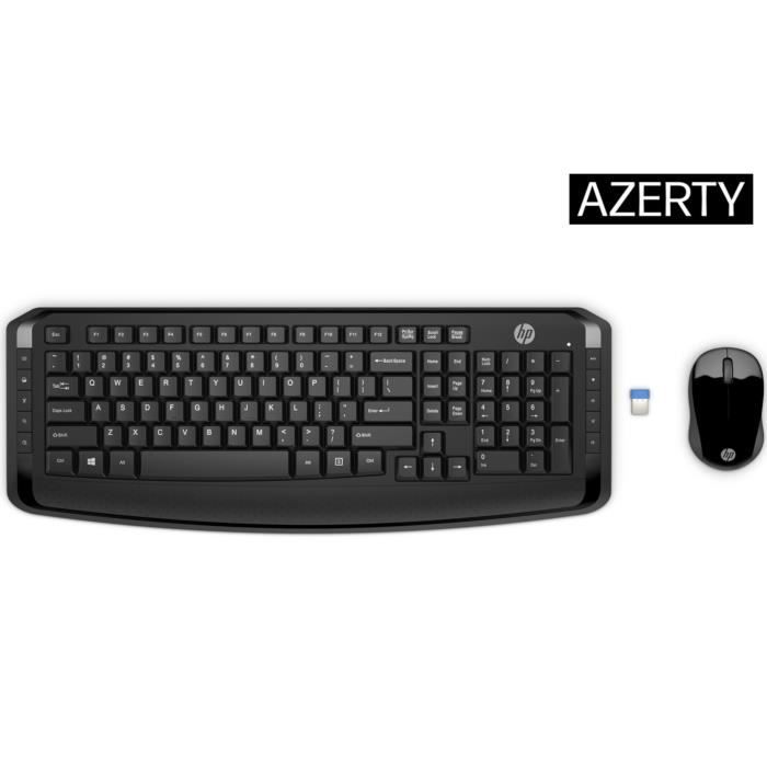 HP Clavier + souris WiFi 300 3ML04AA - Noir