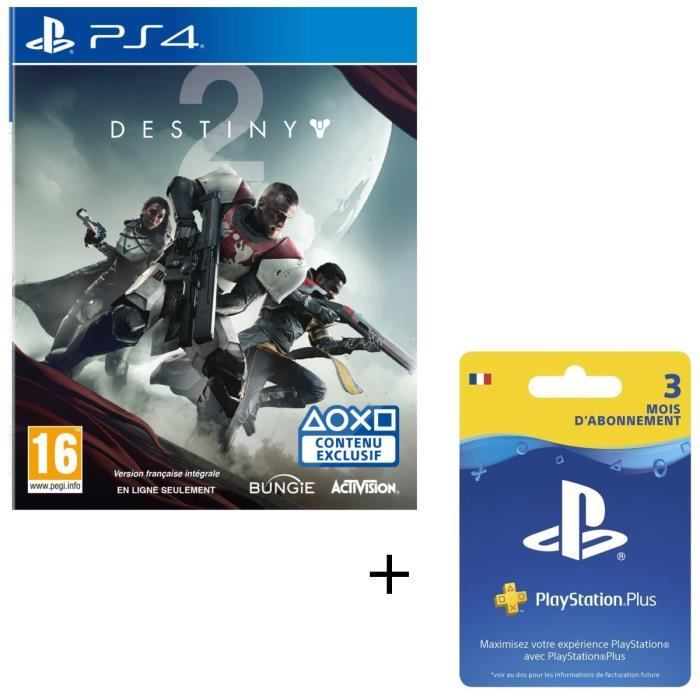 Destiny 2 + Abonnement PlayStation Plus 3 mois