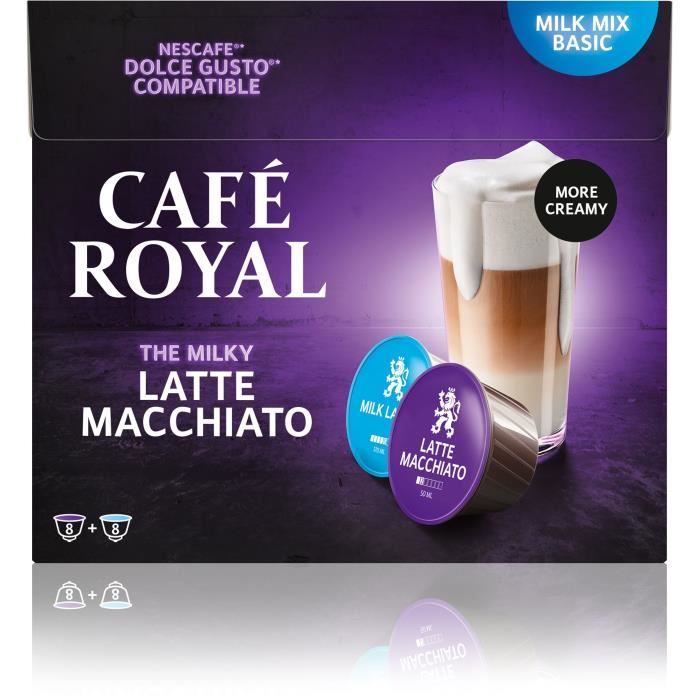 CAFE ROYAL Latte Machiato - Compatibles avec le système Nescafé - 16 dosettes