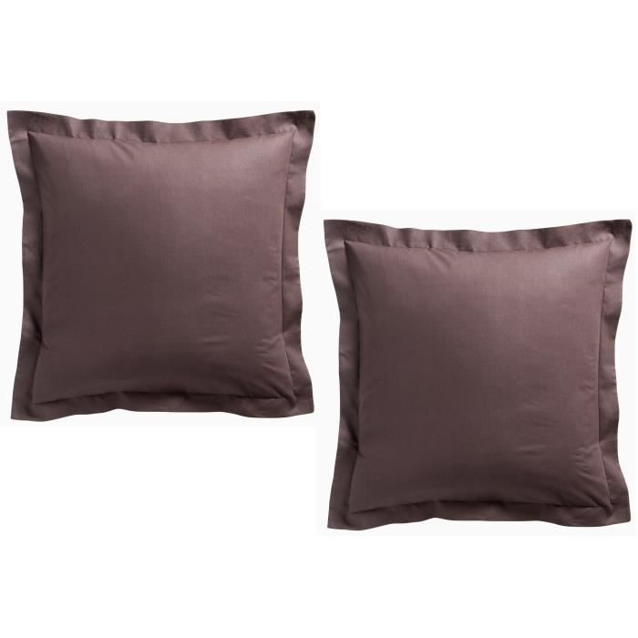 TODAY Lot de 2 taies d'oreiller 75x75 cm cacao